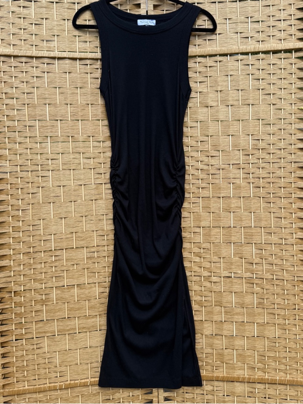 Michael Stars Wren Ribbed Black Midi Dress Women’s Small